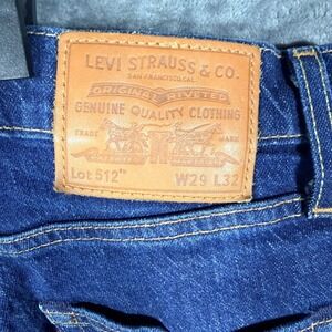 Levis Premium 512 Slim Taper Mens Jeans W29 L32 Dark Wash‎ Denim Pants